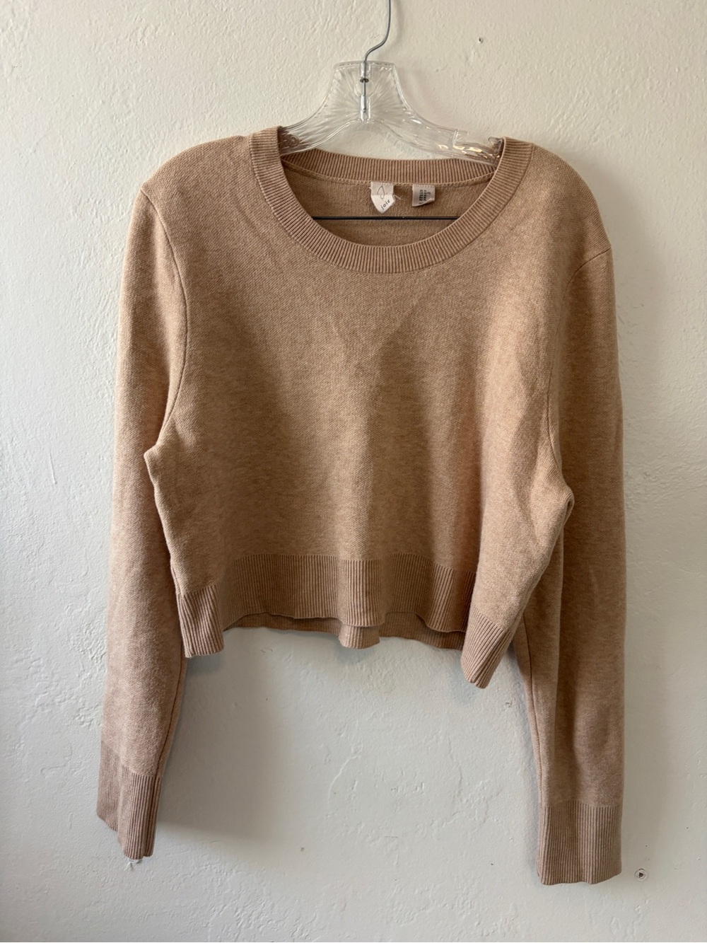 Joie Cropped Scoop Neck Sweater in Taupe